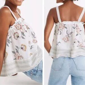 Madewell x Warm Drawstring Tank Top in Honolulu Hibiscus Women’s XXS NWT